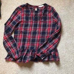 Plaid ruffle top